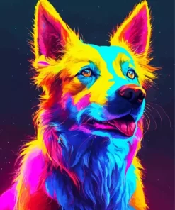 Neon Colorful Dog Diamond Painting