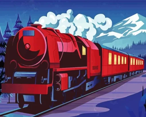 Night Vintage Train Diamond Painting