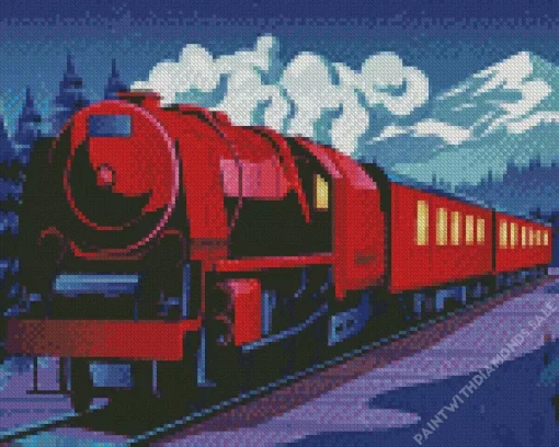 Night Vintage Train Diamond Painting