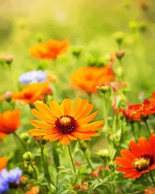 Orange Coneflowers Diamond Painting