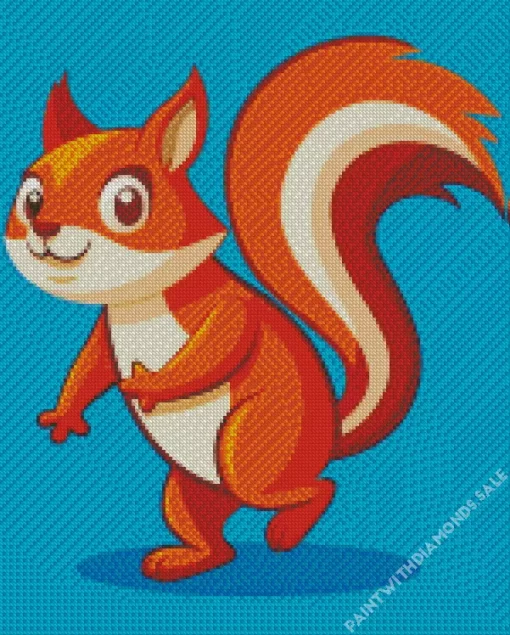 Orange Squirrel Diamond Painting