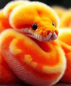 Orange Fluffy Snake Diamond Painting