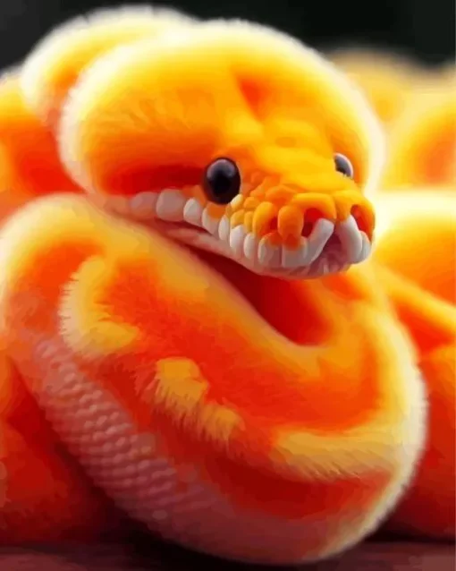 Orange Fluffy Snake Diamond Painting