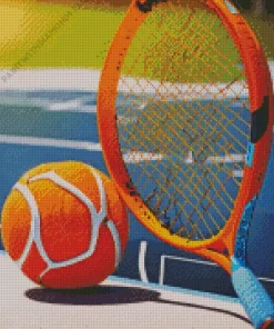 Orange Tennis Ball Diamond Painting