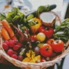 Organic Vegetables In Basket Diamond Painting