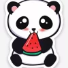 Panda Eating Watermelon Diamond Painting