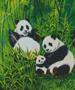 Panda Family Diamond Painting