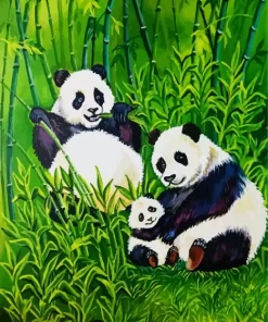 Panda Family Diamond Painting