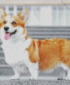 Pembroke Welsh Corgi On Stairs Diamond Painting