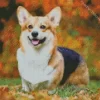 Pembroke Welsh Corgi With Autumn Leaves Diamond Painting