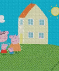 Peppa Pig House With Family Diamond Painting