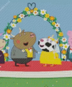 Peppa Pig Wedding Party Diamond Painting