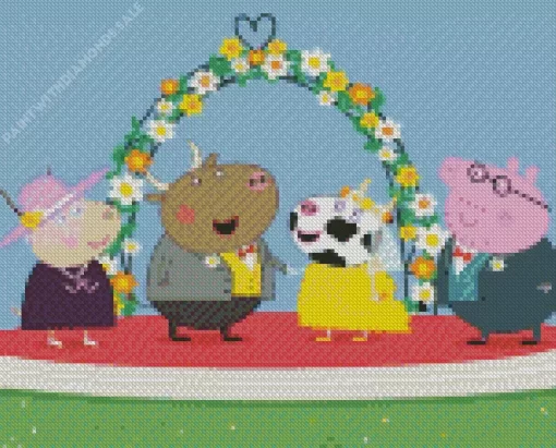 Peppa Pig Wedding Party Diamond Painting