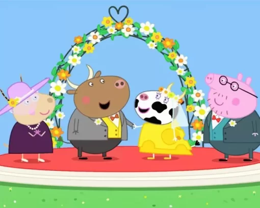 Peppa Pig Wedding Party Diamond Painting