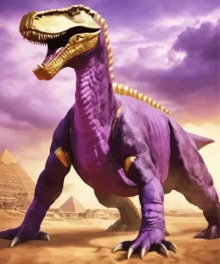 pharaoh Dinosaur Wearing Purple Diamond Painting