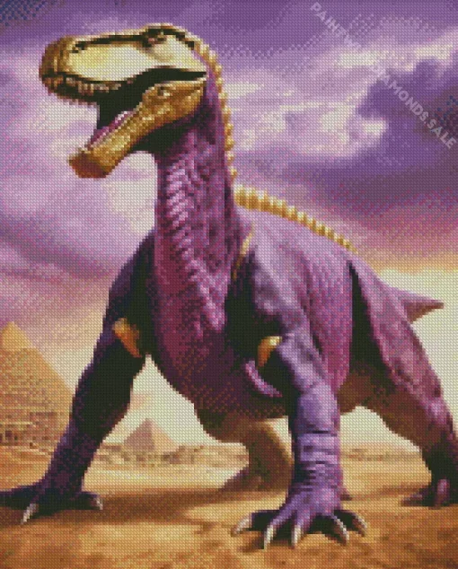 pharaoh Dinosaur Wearing Purple Diamond Painting