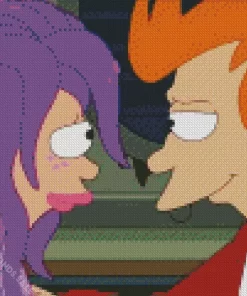 Philip J Fry And Turanga Leela Diamond Painting