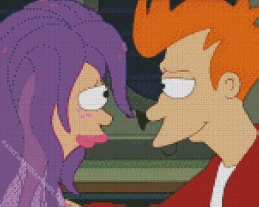 Philip J Fry And Turanga Leela Diamond Painting