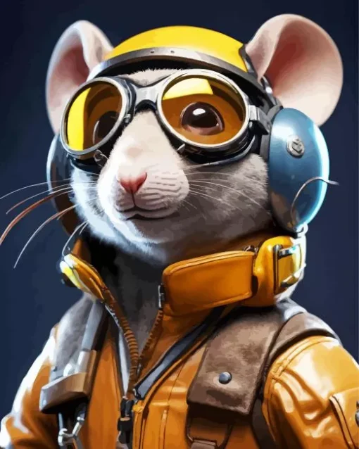 Pilot Rat Diamond Painting