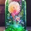 Pink Dandelion In Glass Jar Diamond Painting