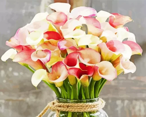 Pink And White Calla Lilies Diamond Painting