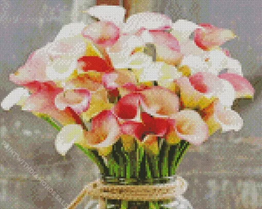 Pink And White Calla Lilies Diamond Painting