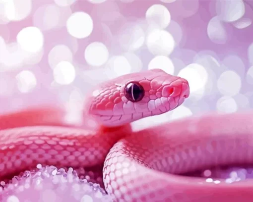 Pink Baby Snake Diamond Painting