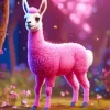 Pink Llama Diamond Painting