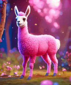 Pink Llama Diamond Painting