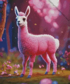 Pink Llama Diamond Painting