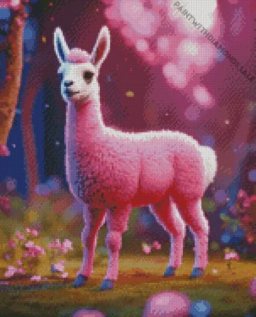 Pink Llama Diamond Painting