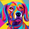 Pop Art Beagle Dog Diamond Painting