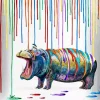 Pop Art Hippo Diamond Painting