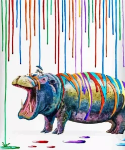 Pop Art Hippo Diamond Painting