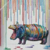 Pop Art Hippo Diamond Painting