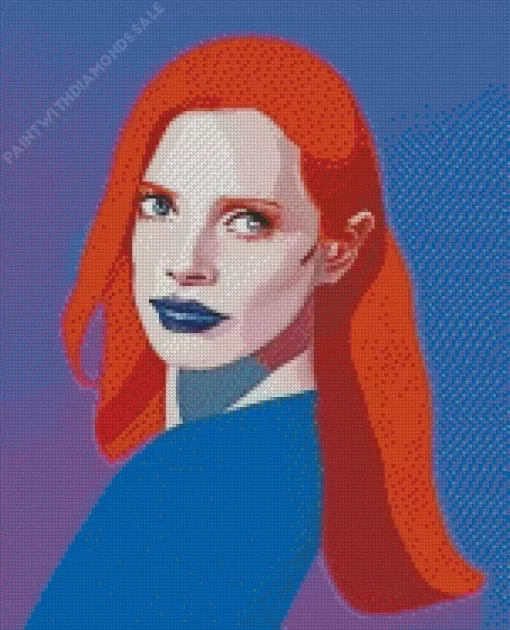 Pop Art Jessica Chastain Diamond Painting