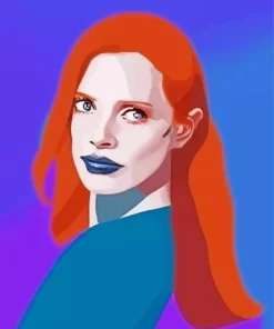 Pop Art Jessica Chastain Diamond Painting