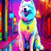 Pop Art Samoyed Dog Diamond Painting