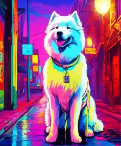 Pop Art Samoyed Dog Diamond Painting