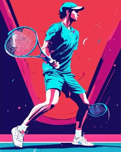 Pop Art Tennis Player Diamond Painting