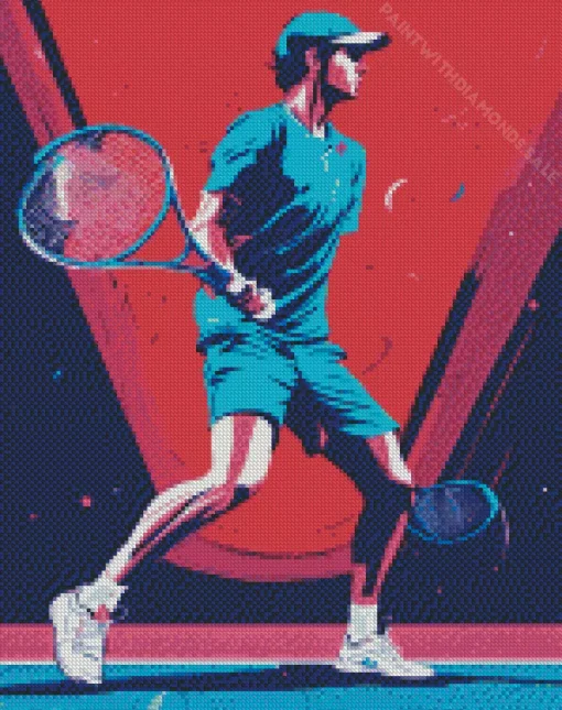 Pop Art Tennis Player Diamond Painting