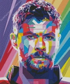 Pop Art Chris Hemsworth Diamond Painting