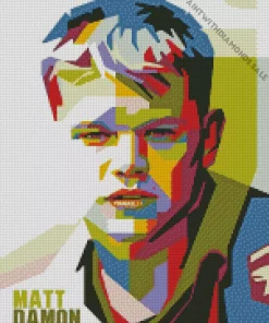 Pop Art Matt Damon Diamond Painting