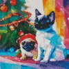 Pug And Cat Diamond Painting