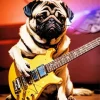 Pug Playing Guitar Diamond Painting