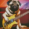 Pug Playing Guitar Diamond Painting