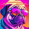 Pug Wearing Sunglasses Diamond Painting