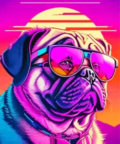 Pug Wearing Sunglasses Diamond Painting