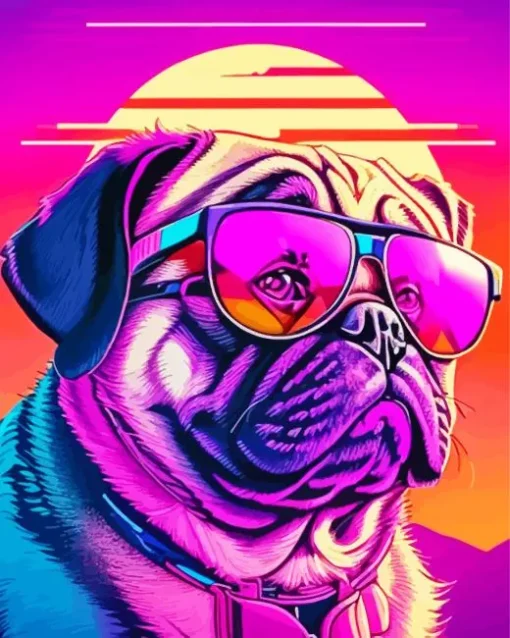 Pug Wearing Sunglasses Diamond Painting