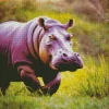 Purple Hippo Running Diamond Painting